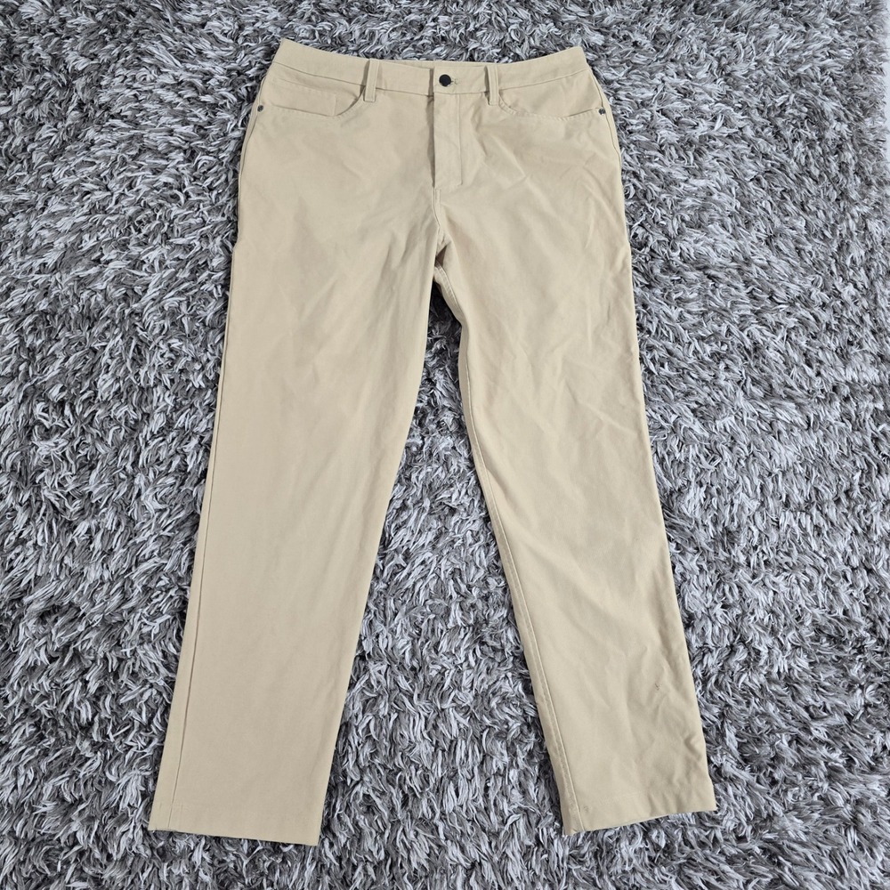 Lululemon Commission Pant Classic Fit Canvas Khaki Tan 34 LM5AQIS Mens 34x31